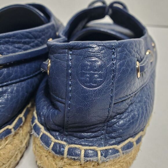 Tory Burch Skipper Boat Navy Leather Non-Slip Shoe Size 8 $296 MSRP Womens - Picture 4 of 8